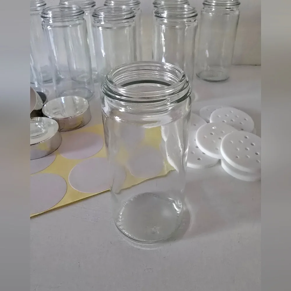 Polder 10-Pack 5oz Glass Spice Jars with Chrome Lids & Shaker Tops